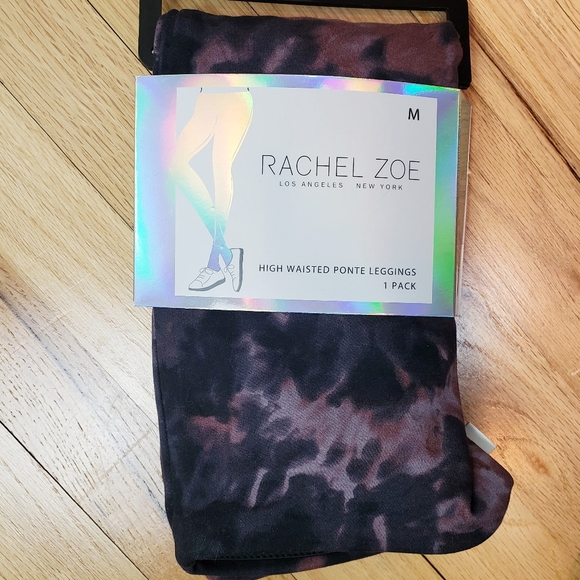 NWT RACHEL ZOE Tie-Dye & Polka Dot High Waisted Ponte Leggings Bundle Size: Med - Picture 2 of 7